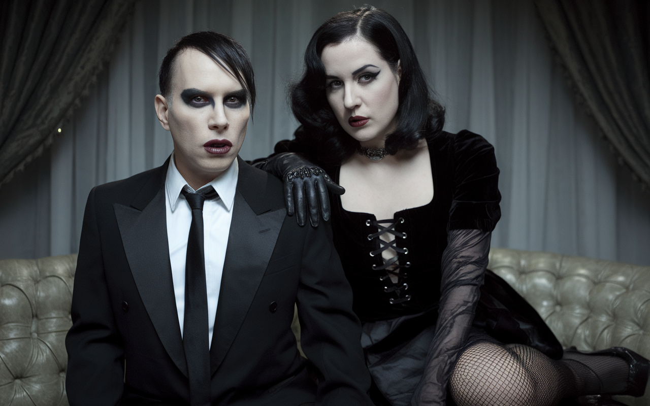 Le style gothique et glamour de Marilyn Manson et Dita Von Teese